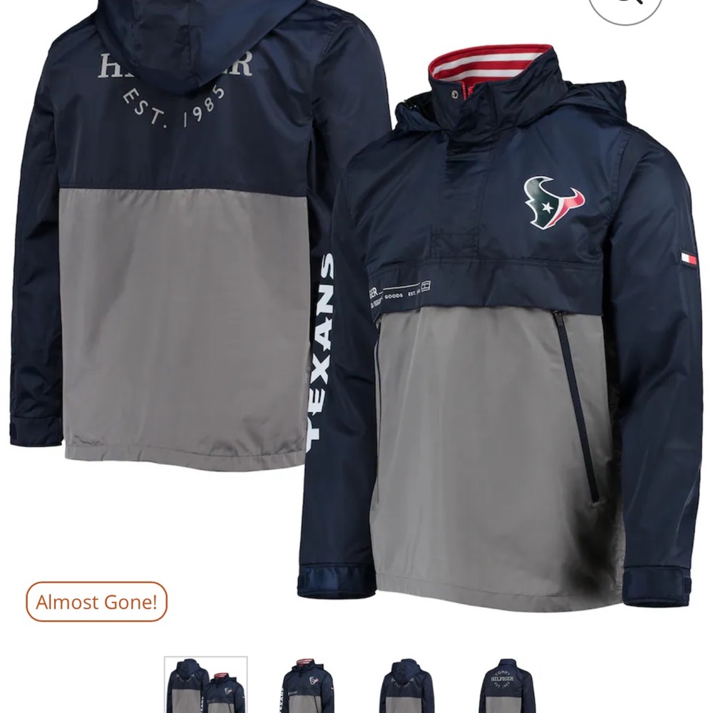 Tommy Hilfiger Blue and Gray Raincoat